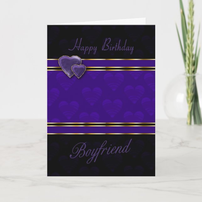 petit ami carte anniversaire design moderne, viole (Devant)