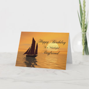 Petit ami, une carte d'anniversaire de yacht au co