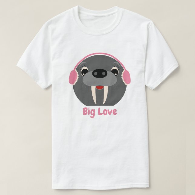 Petit animal 'Big Love' Walrus T-shirt (Design devant)