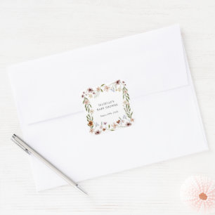 Petit Autocollant Baby shower fille Fleur sauvage