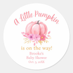 Petit Autocollant de Baby shower de chute Citrouil