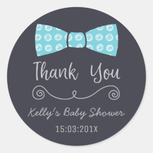 Petit autocollant de baby shower de cravate d'arc