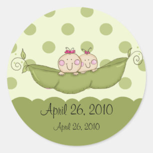 Petit autocollant doux de baby shower de filles de