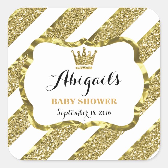 Petit Autocollant Prince, Parties scintillant Or F (Devant)