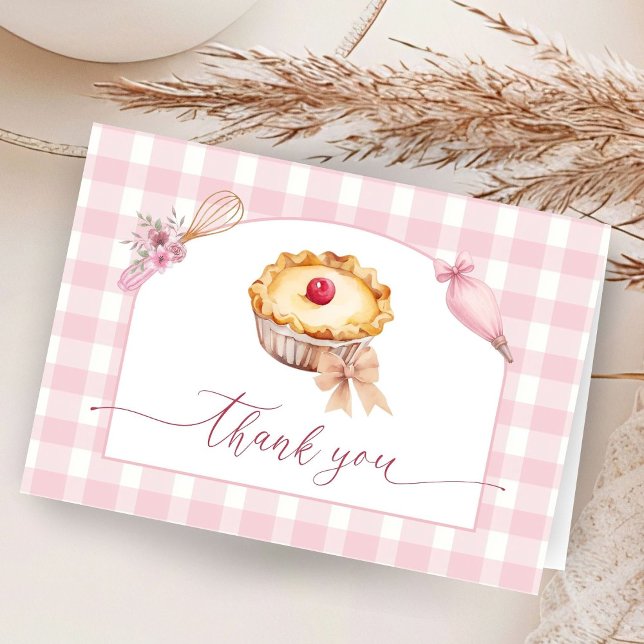 Petit Baby shower à gâteau rose Merci plié (Créateur téléchargé)