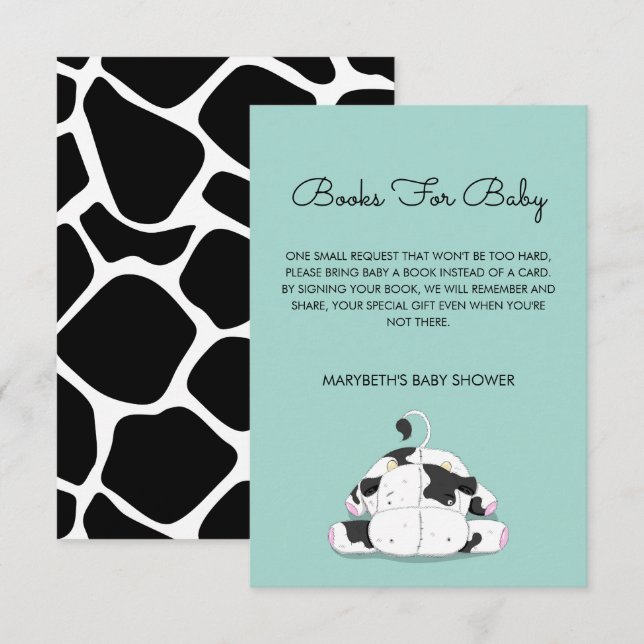 Petit Baby shower À Vache Apportez Une Carte De De (Devant / Derrière)
