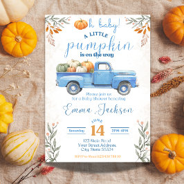Petit Baby shower Citrouille Invitation Camion ble