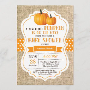 Petit Baby shower Citrouille Invitation Carte Burl