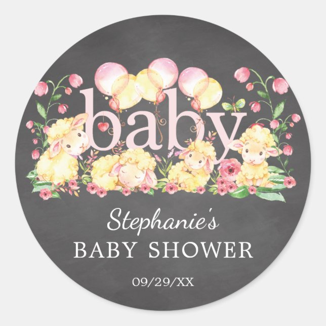 Petit Baby shower d'agneau Sticker préféré (Devant)