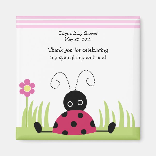 Petit Baby shower de coccinelle / Aimant favori d' (Devant)