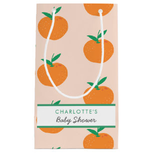 Petit Baby shower Orange Cutie Petit sac cadeau