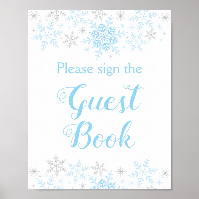Petit Baby shower Snowflake Boy Livre d'or Signal (Devant)