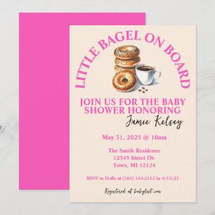 Petit bagel à bord Invitation Baby shower