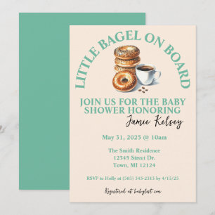 Petit bagel à bord Invitation Baby shower