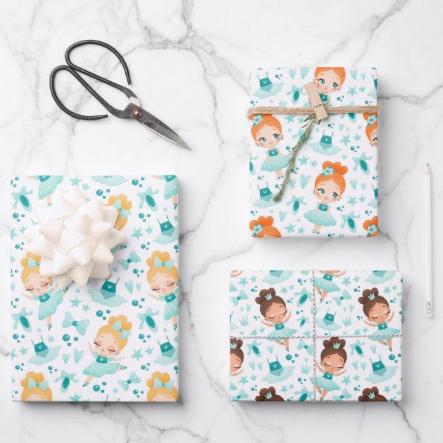 Petit Ballerinas Enveloppage de papier ensemble de (Recto)