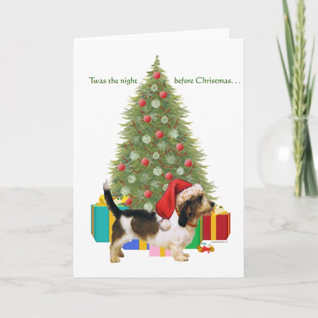 Petit Basset Griffon Vendeen Christmas Feiertagskarte (Vorderseite)
