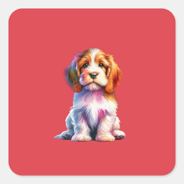 Petit Basset Griffon Vendeen Dog Quadratischer Aufkleber (Vorderseite)