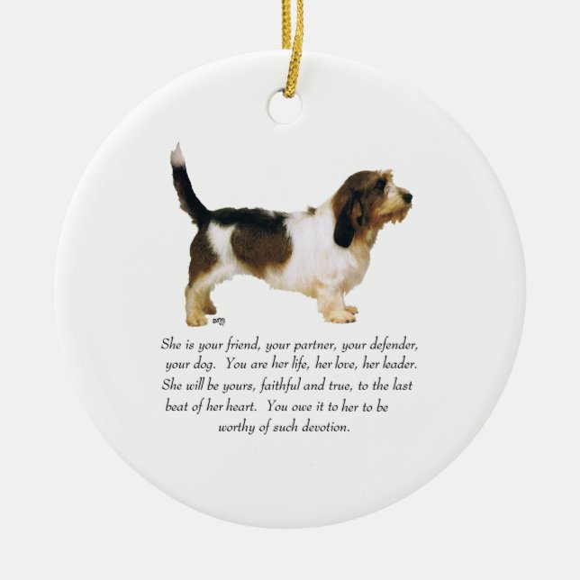Petit Basset Griffon Vendeen Female Keramikornament (Vorne)