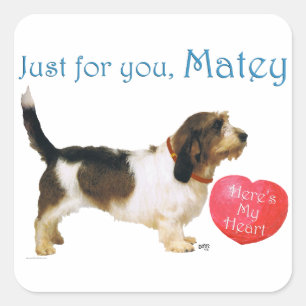 Petit Basset Griffon Vendeen LIEBE Quadratischer Aufkleber
