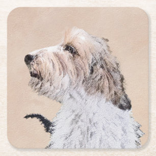 Petit Basset Griffon Vendéen Painting - Dog Art Rechteckiger Pappuntersetzer