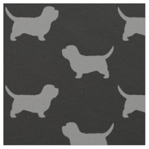 Petit Basset Griffon Vendeen PBGV Dog Silhouetten Stoff