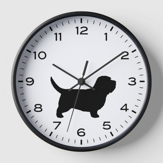 Petit Basset Griffon Vendeen PBGV Silhouette Uhr (Vorderseite)
