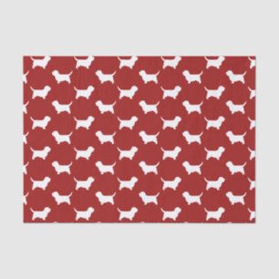 Petit Basset Griffon Vendeen PBGV Silhouetten Rot Seidenpapier