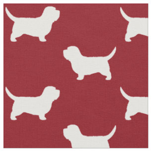 Petit Basset Griffon Vendeen PBGV Silhouetten Rot Stoff