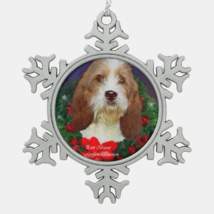 Petit Basset Griffon Vendeen Schneeflocken Zinn-Ornament