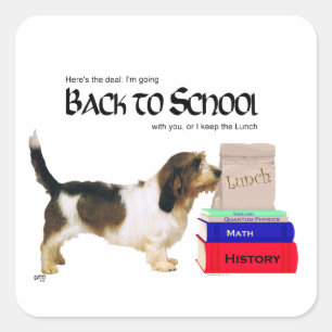 Petit Basset Griffon Vendéen Schule Quadratischer Aufkleber