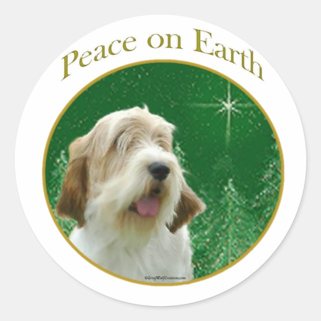 Petit Basset Griffon Venden Peace Runder Aufkleber (Vorderseite)