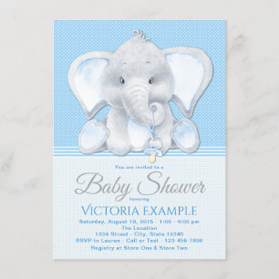 Petit bébé éléphant bébé douche Invitations