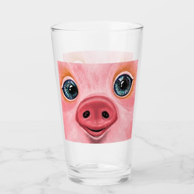 Petit bébé en verre de porc sourire - drôle (Devant)