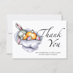 Petit bébé lapin baby shower carte de remerciement