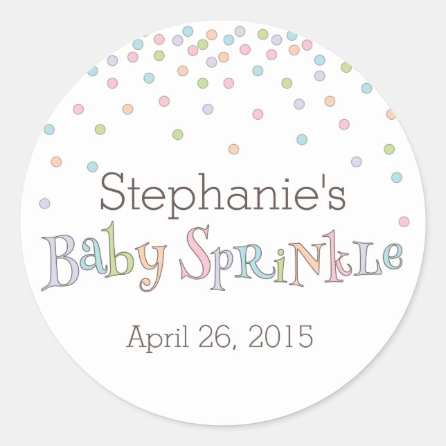 Petit Bébé Sprinkle Confetti Douche Faveur Sticker (Devant)