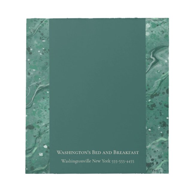 Petit bloc-notes de bureau en marbre vert (Devant)