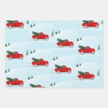 Petit Camion rouge amoureux emballage cadeau