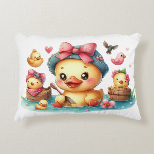 Petit canard jaune bébé Coussin d'accent