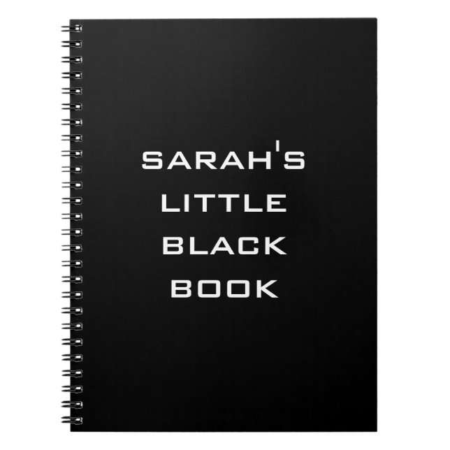 Petit Carnet de livre noir personnalisé (Devant)