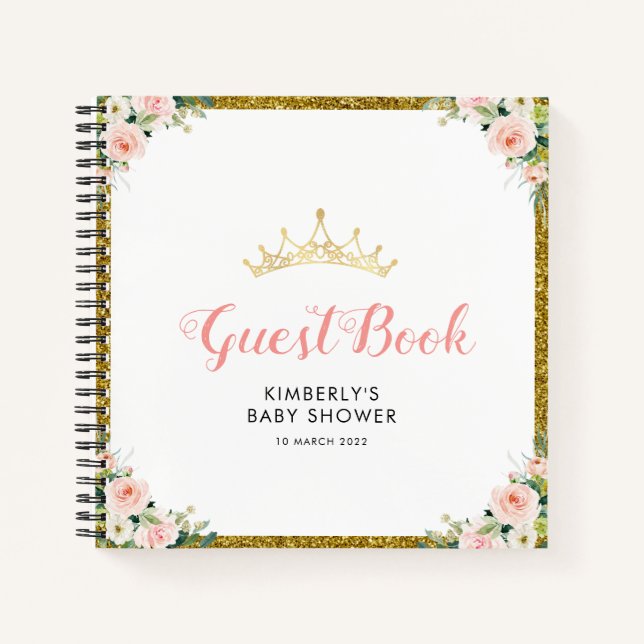 petit carnet d'hôte baby shower princesse (Devant)