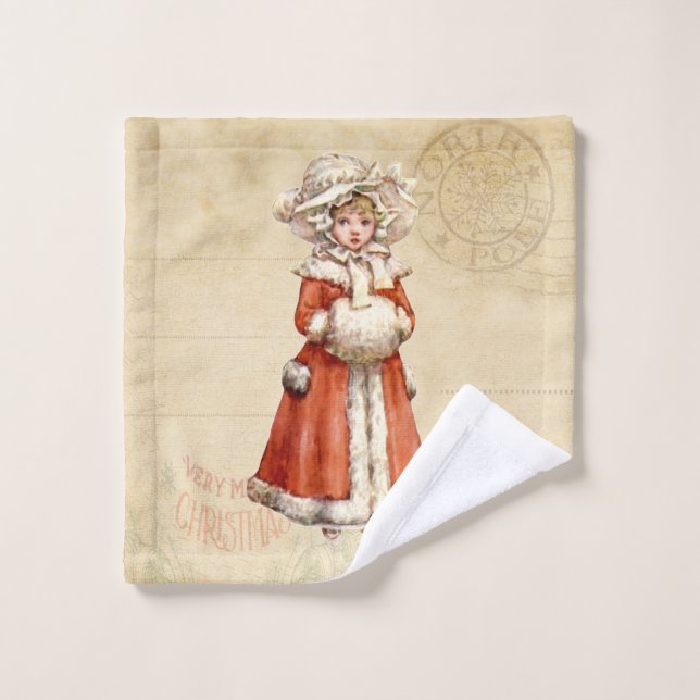 Petit Caroleur victorien Noël personnalisé (Gant de toilette)
