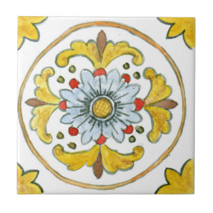 Petit carreau de céramique inspiré de la Sicile “N