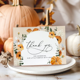 Petit carte de remerciements baby shower citrouill