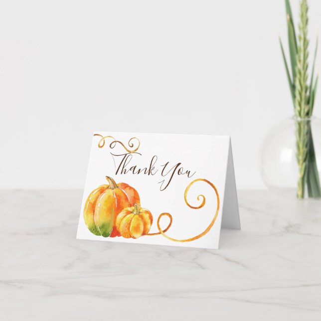 Petit Carte de remerciements Baby shower Citrouill (Devant)