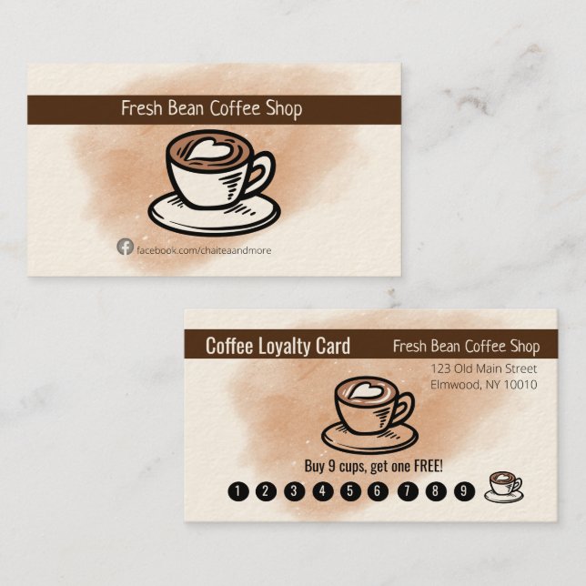 Petit Carte de visite de café personnalisé (Devant / Derrière)