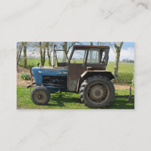 Petit carte photo de vieux tracteur antique