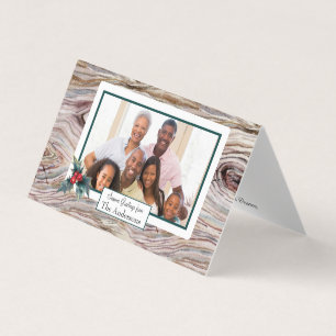 Petit carte photo plié en bois rustique de
