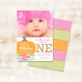 Petit Citrouille 1er anniversaire Invitation autom
