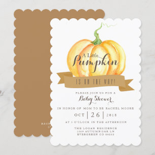 Petit Citrouille Aquarelle INVITATION BABY SHO