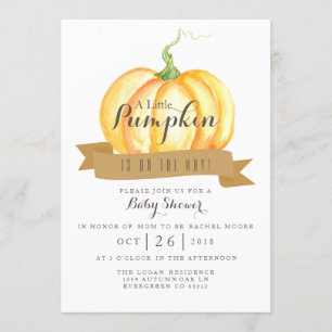 Petit Citrouille   Aquarelle   INVITATION BABY SHO